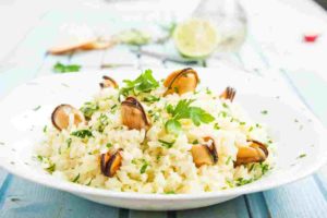 risotto saffrané moules