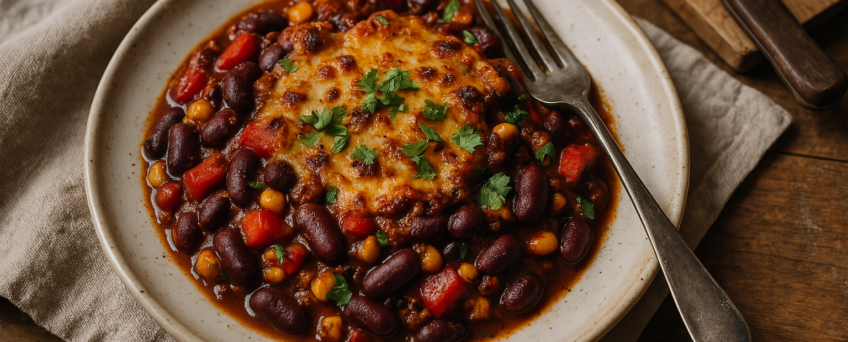 Chili sin carne aux haricots rouges et cacao amer